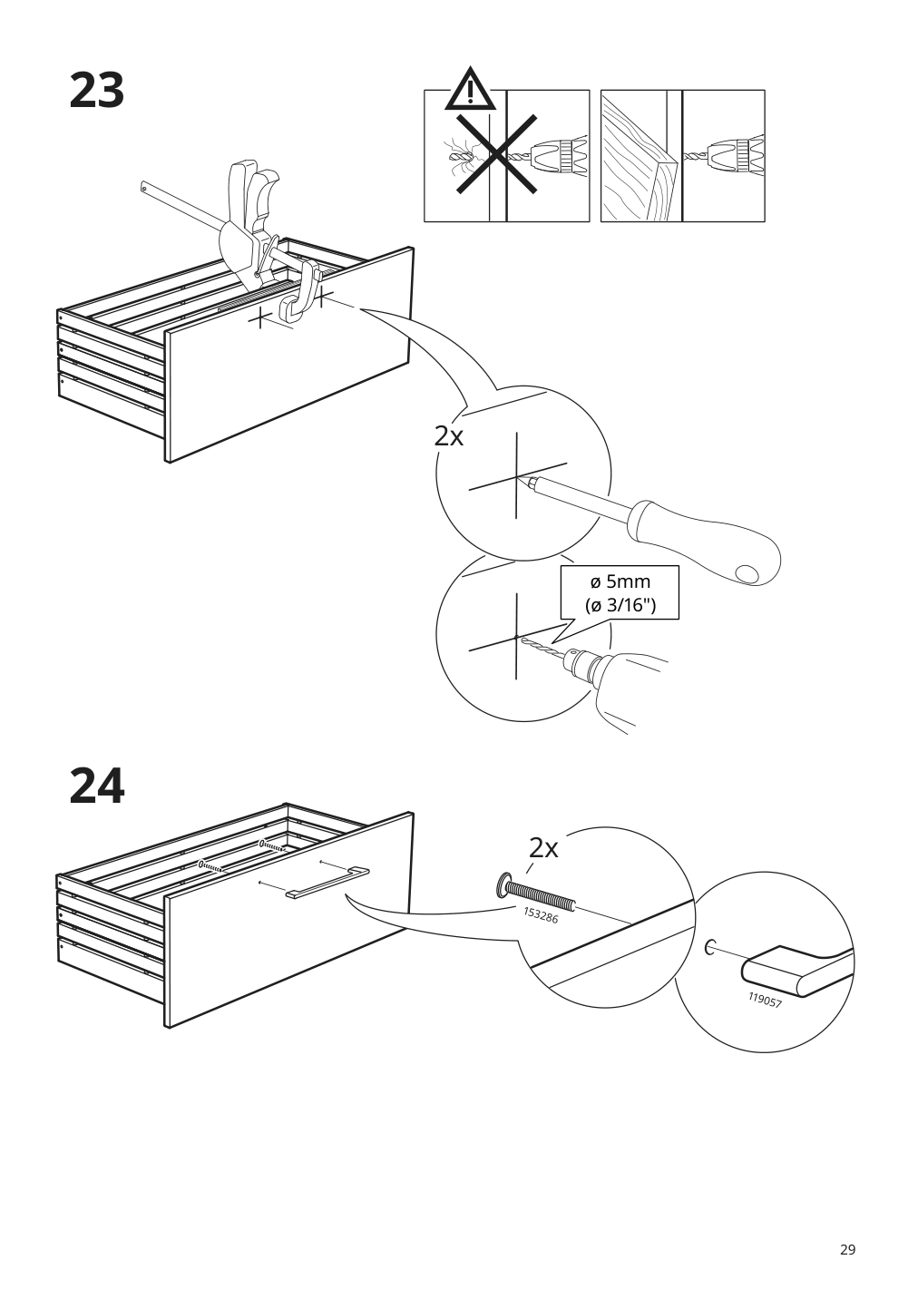 Assembly instructions for IKEA Godmorgon sink cabinet with 2 drawers brown stained ash effect | Page 29 - IKEA GODMORGON sink cabinet with 2 drawers 804.579.10