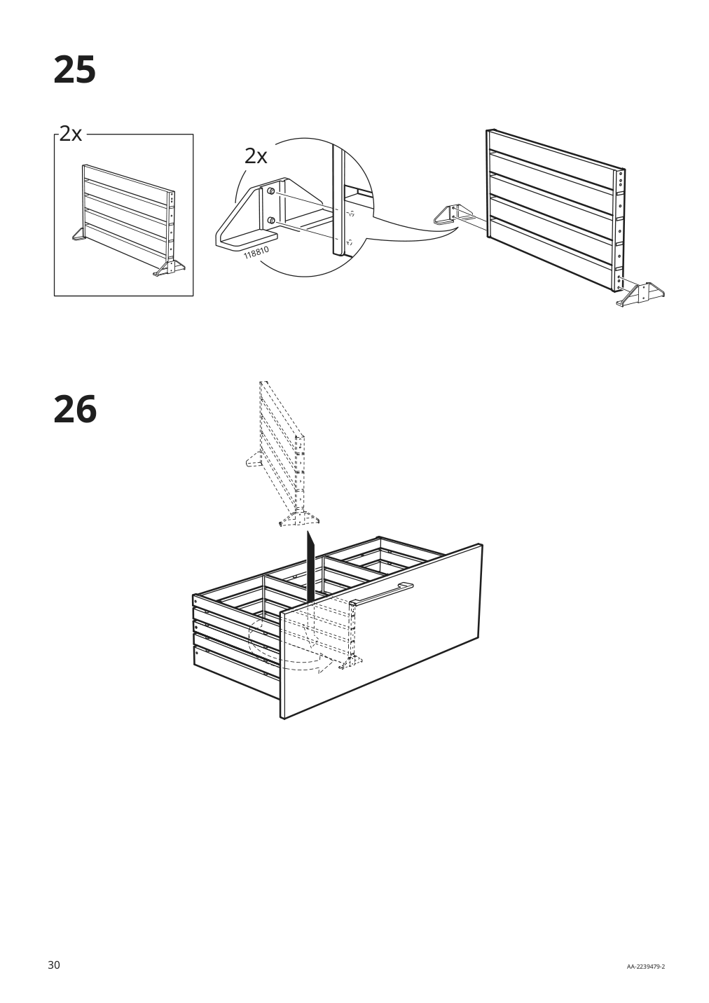 Assembly instructions for IKEA Godmorgon sink cabinet with 2 drawers brown stained ash effect | Page 30 - IKEA GODMORGON / ODENSVIK sink cabinet with 2 drawers 093.203.80