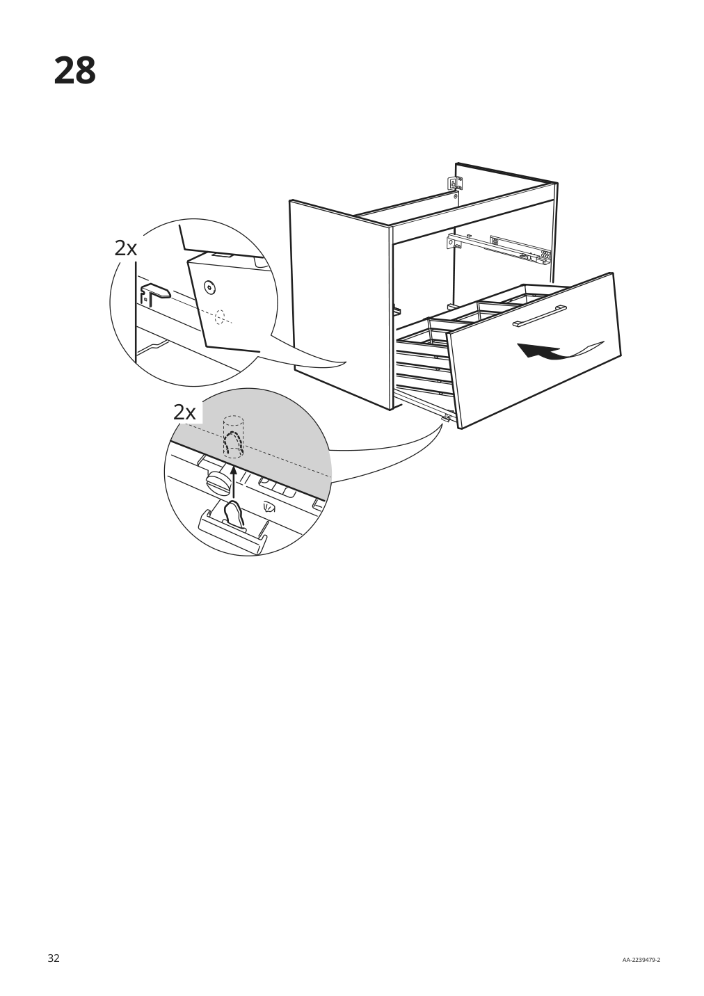 Assembly instructions for IKEA Godmorgon sink cabinet with 2 drawers brown stained ash effect | Page 32 - IKEA GODMORGON / ODENSVIK sink cabinet with 2 drawers 093.203.80