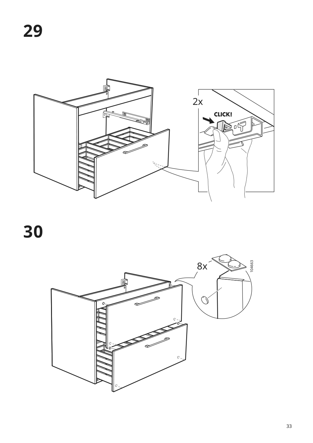 Assembly instructions for IKEA Godmorgon sink cabinet with 2 drawers brown stained ash effect | Page 33 - IKEA GODMORGON / BRÅVIKEN sink cabinet with 2 drawers 293.203.79