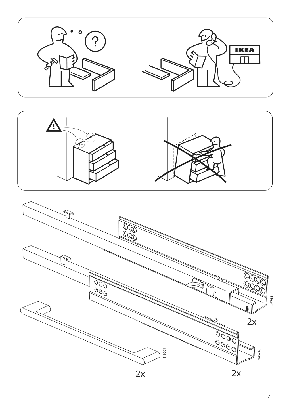 Assembly instructions for IKEA Godmorgon sink cabinet with 2 drawers brown stained ash effect | Page 7 - IKEA GODMORGON sink cabinet with 2 drawers 804.579.10