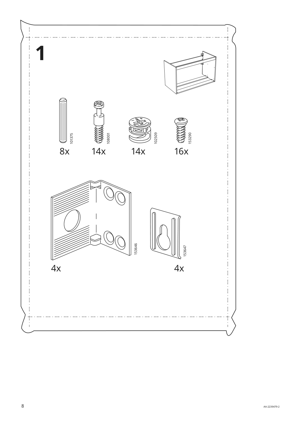 Assembly instructions for IKEA Godmorgon sink cabinet with 2 drawers brown stained ash effect | Page 8 - IKEA GODMORGON/TOLKEN / HÖRVIK cabinet, top + 17 3/4x12 2/8" sink 093.225.05