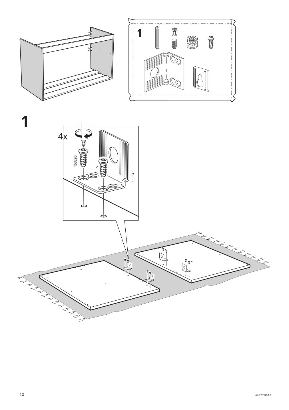 Assembly instructions for IKEA Godmorgon sink cabinet with 2 drawers brown stained ash effect | Page 10 - IKEA GODMORGON / ODENSVIK bathroom furniture, set of 6 393.223.25