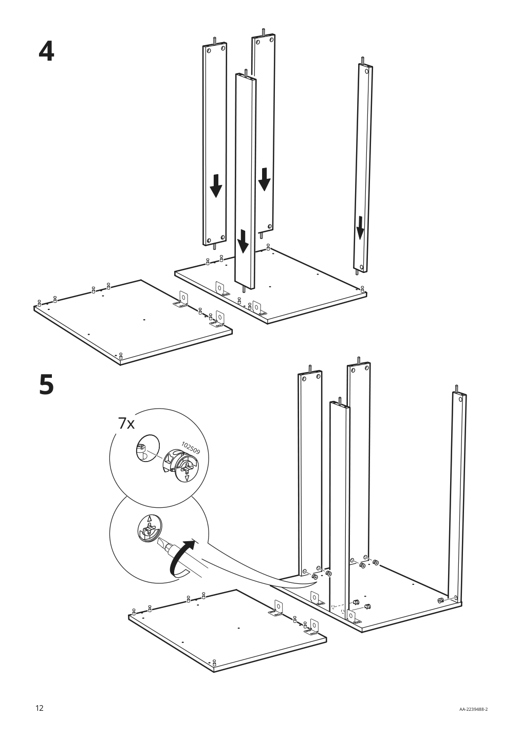 Assembly instructions for IKEA Godmorgon bathroom vanity with 2 drawers brown stained ash effect | Page 12 - IKEA GODMORGON Bathroom vanity with 2 drawers 704.578.83