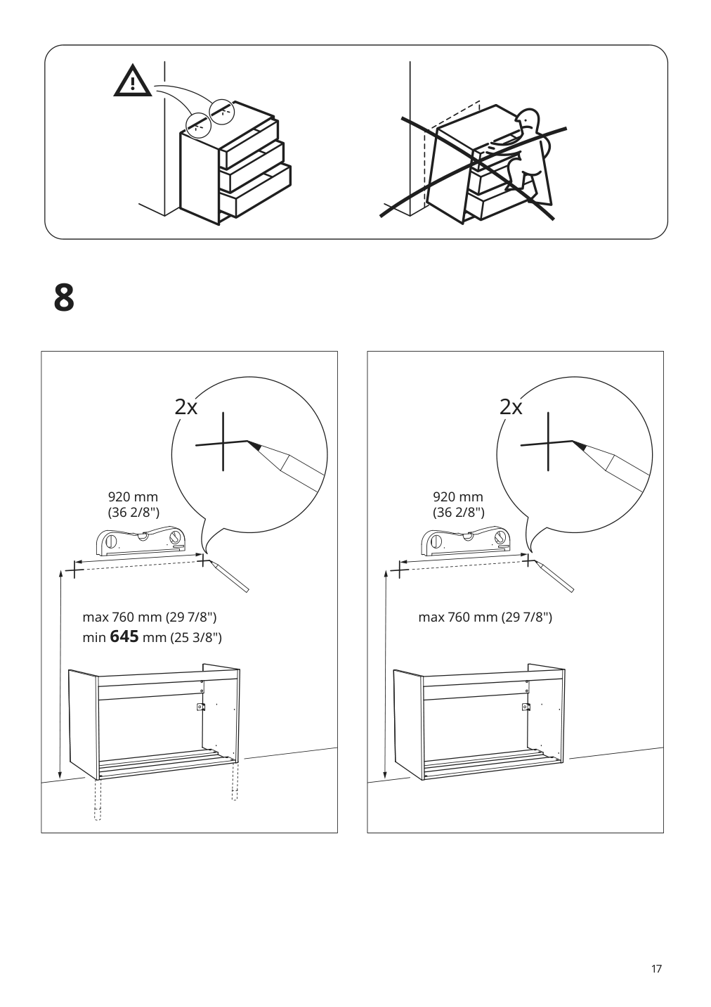 Assembly instructions for IKEA Godmorgon sink cabinet with 2 drawers brown stained ash effect | Page 17 - IKEA GODMORGON / ODENSVIK bathroom furniture, set of 6 393.223.25