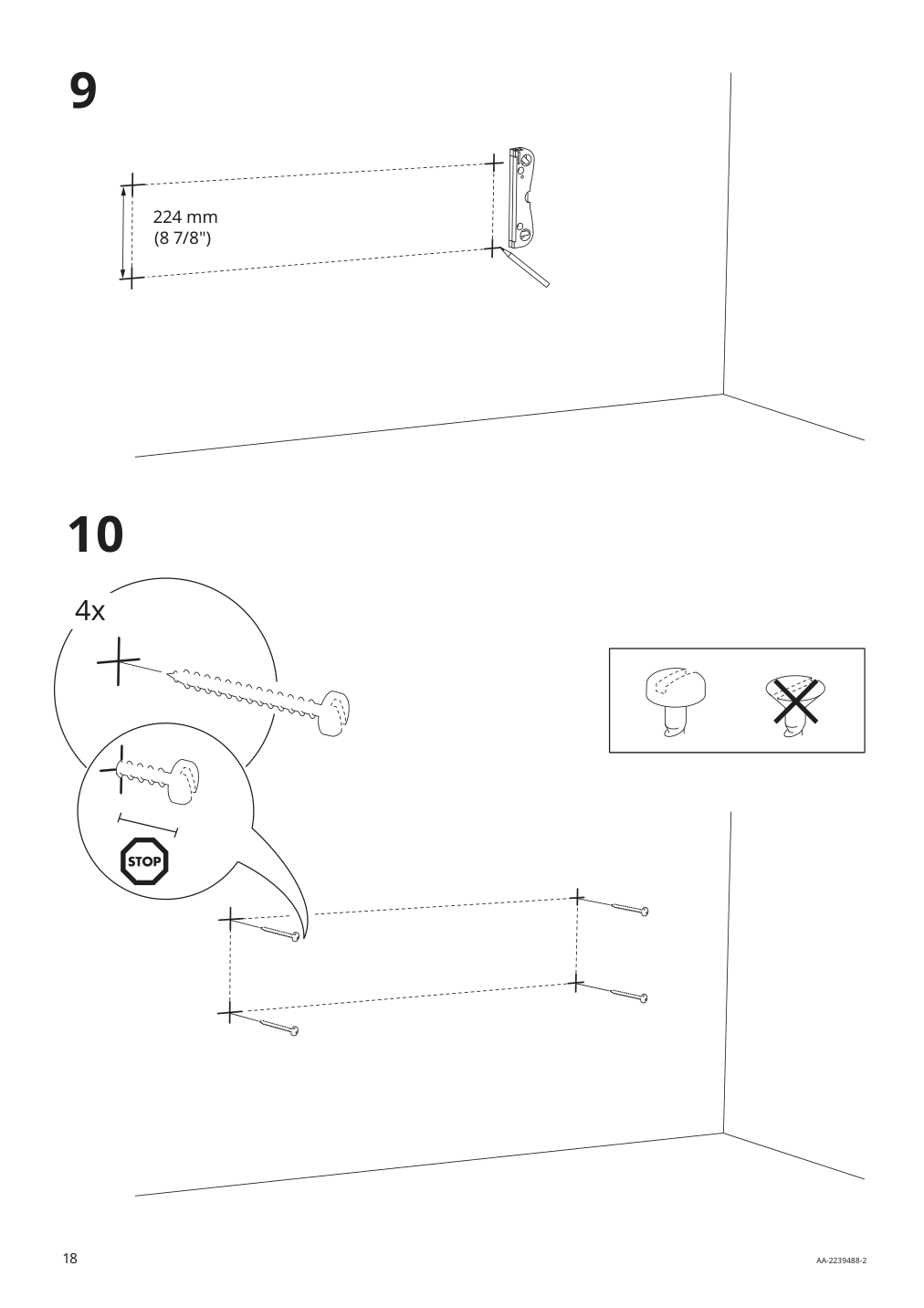 Assembly instructions for IKEA Godmorgon sink cabinet with 2 drawers brown stained ash effect | Page 18 - IKEA GODMORGON / ODENSVIK bathroom furniture, set of 6 393.223.25