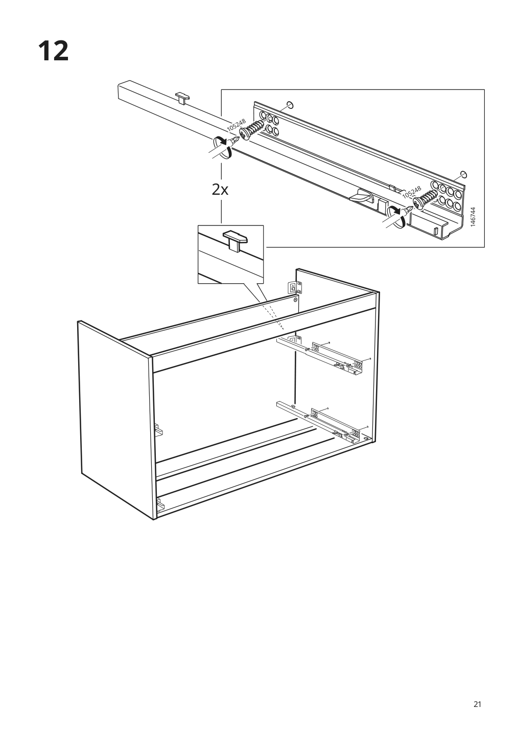 Assembly instructions for IKEA Godmorgon sink cabinet with 2 drawers brown stained ash effect | Page 21 - IKEA GODMORGON / ODENSVIK bathroom furniture, set of 6 393.223.25