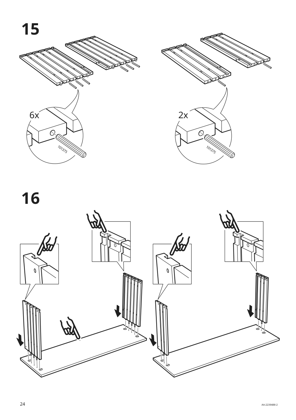 Assembly instructions for IKEA Godmorgon bathroom vanity with 2 drawers brown stained ash effect | Page 24 - IKEA GODMORGON Bathroom vanity with 2 drawers 704.578.83