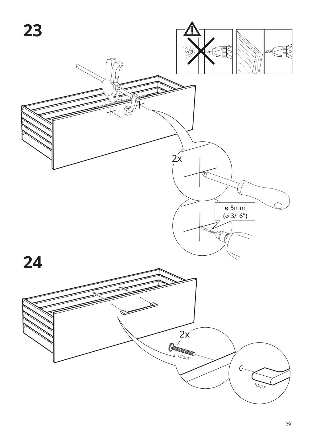 Assembly instructions for IKEA Godmorgon sink cabinet with 2 drawers brown stained ash effect | Page 29 - IKEA GODMORGON / ODENSVIK bathroom furniture, set of 6 393.223.25