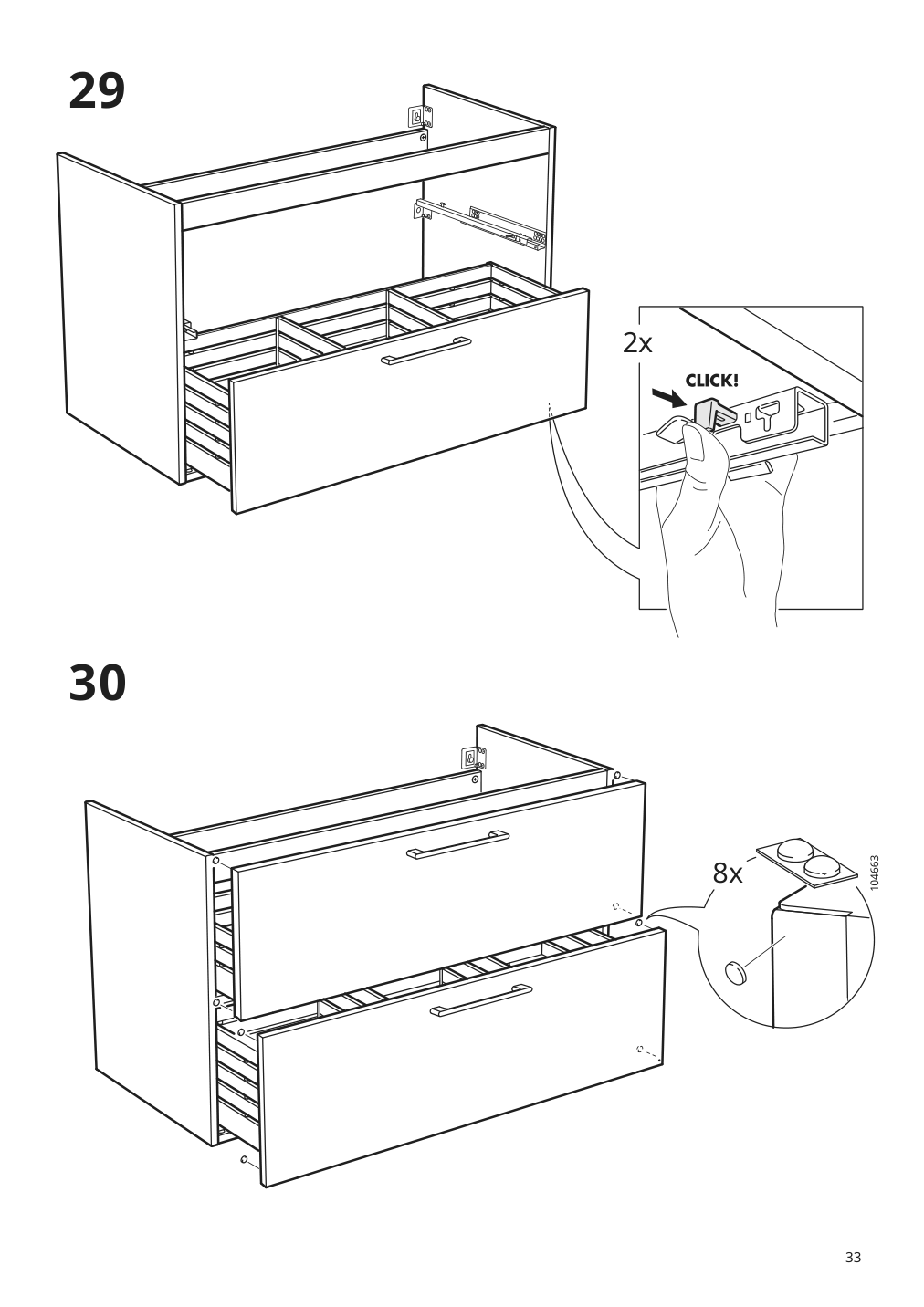 Assembly instructions for IKEA Godmorgon bathroom vanity with 2 drawers brown stained ash effect | Page 33 - IKEA GODMORGON Bathroom vanity with 2 drawers 704.578.83