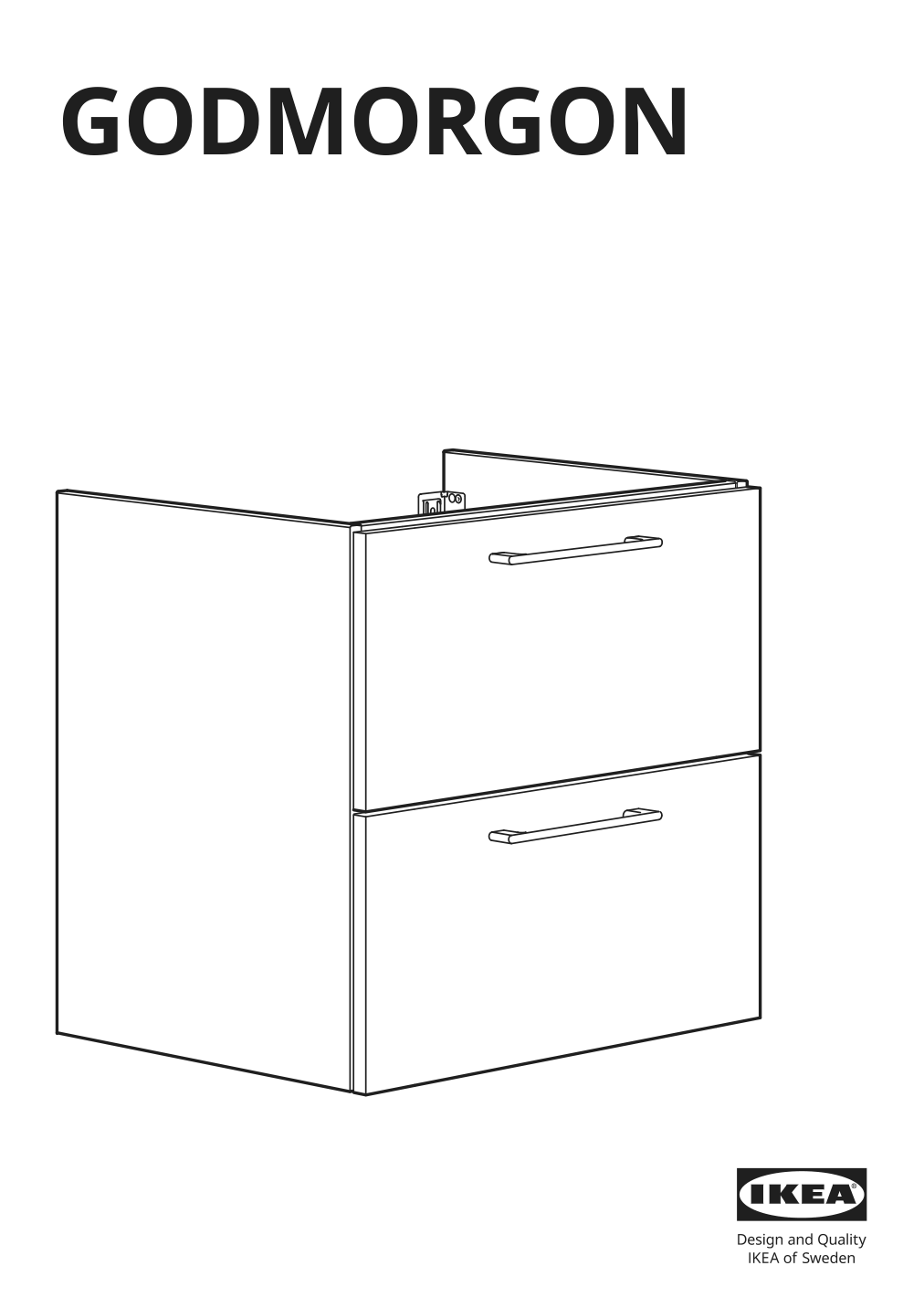 Assembly instructions for IKEA Godmorgon sink cabinet with 2 drawers brown stained ash effect | Page 1 - IKEA GODMORGON/TOLKEN / TÖRNVIKEN cabinet, countertop, 19 5/8" sink 993.235.48