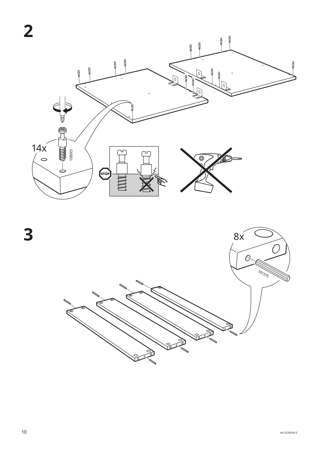 Assembly instructions for IKEA Godmorgon sink cabinet with 2 drawers brown stained ash effect | Page 10 - IKEA GODMORGON / TOLKEN sink cabinet with 2 drawers 193.053.36