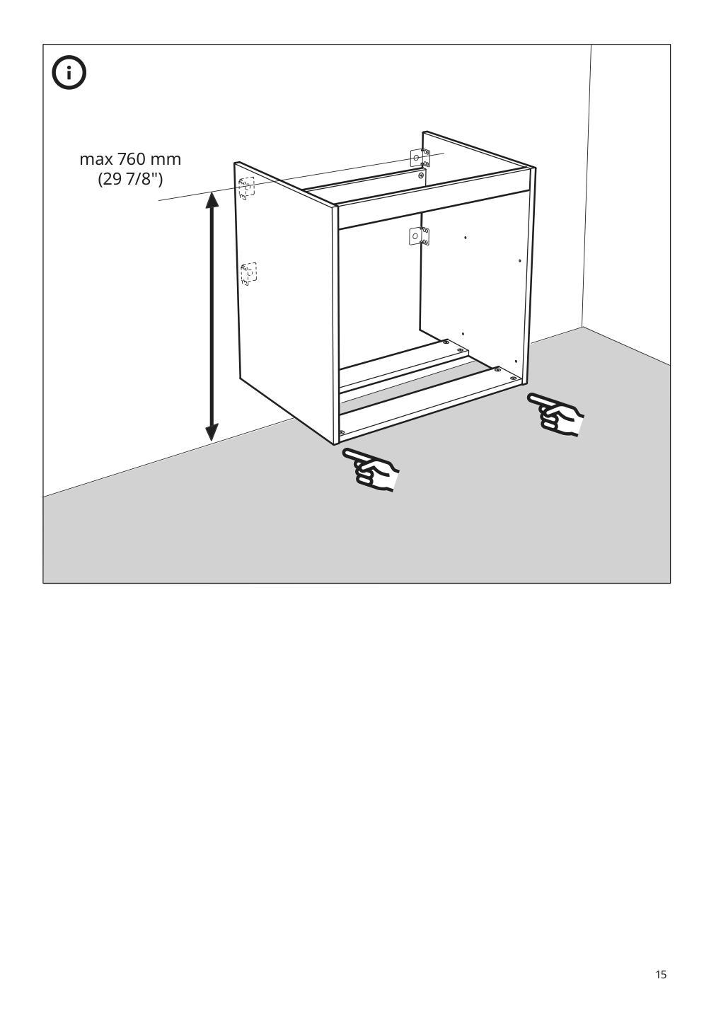 Assembly instructions for IKEA Godmorgon sink cabinet with 2 drawers brown stained ash effect | Page 15 - IKEA GODMORGON / ODENSVIK sink cabinet with 2 drawers 793.202.73