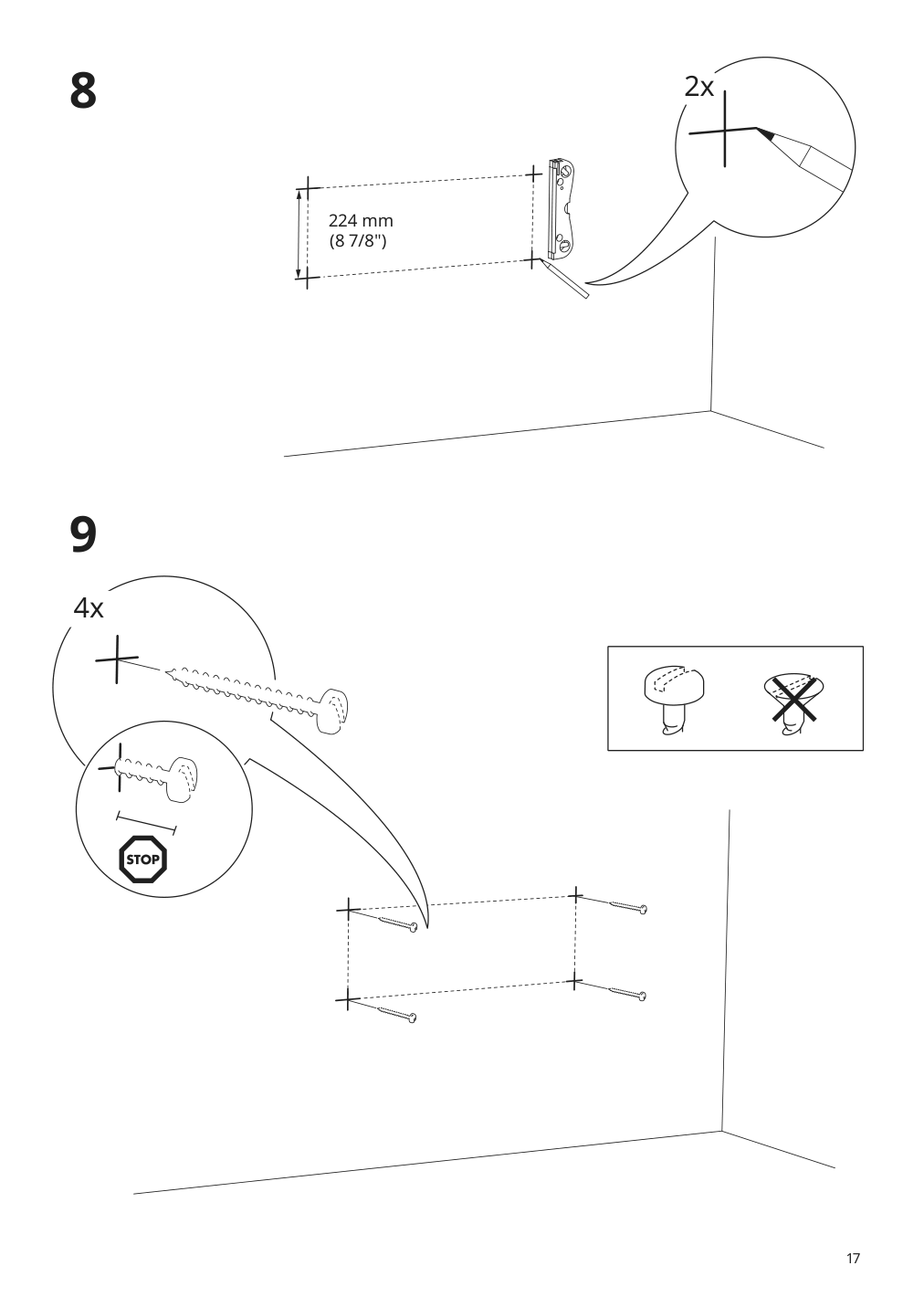 Assembly instructions for IKEA Godmorgon sink cabinet with 2 drawers brown stained ash effect | Page 17 - IKEA GODMORGON/TOLKEN / TÖRNVIKEN cabinet, countertop, 19 5/8" sink 993.235.48