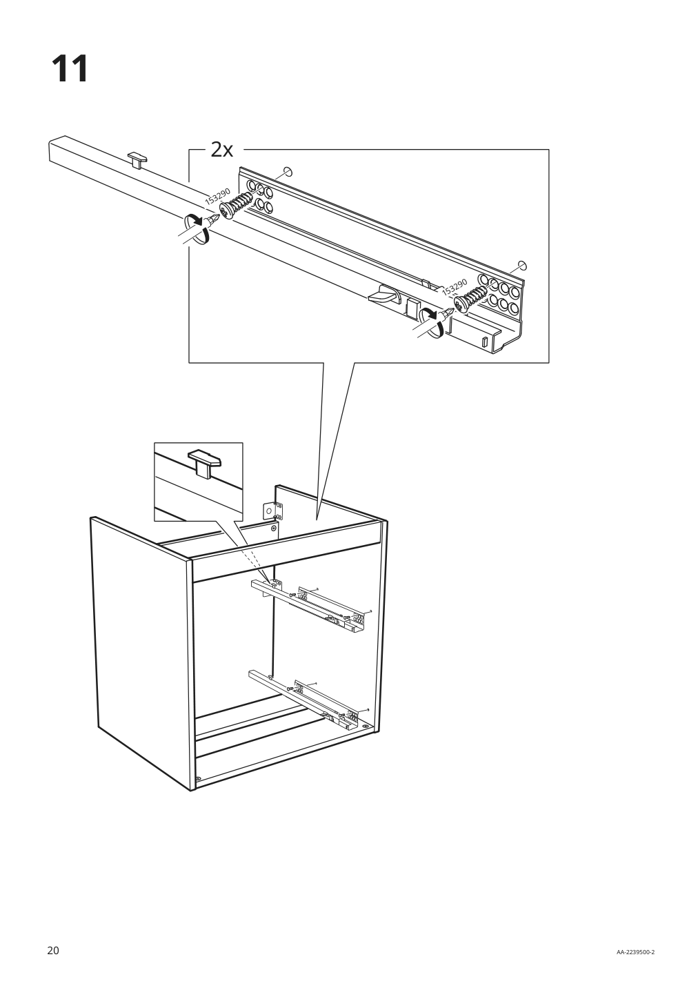 Assembly instructions for IKEA Godmorgon sink cabinet with 2 drawers brown stained ash effect | Page 20 - IKEA GODMORGON sink cabinet with 2 drawers 004.579.09