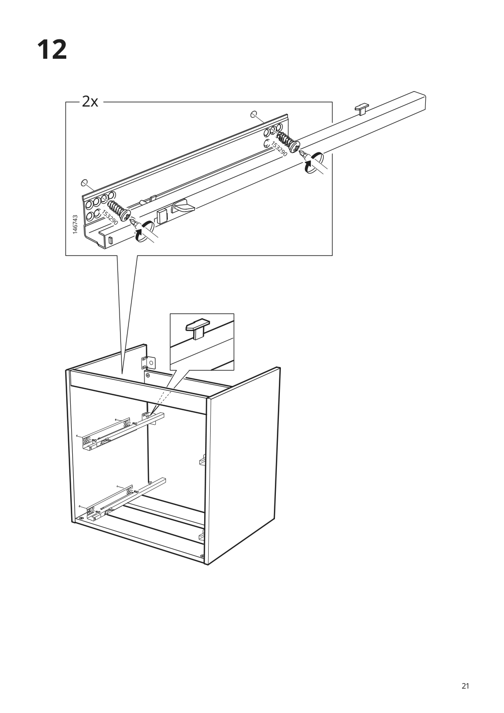 Assembly instructions for IKEA Godmorgon sink cabinet with 2 drawers brown stained ash effect | Page 21 - IKEA GODMORGON/TOLKEN / TÖRNVIKEN cabinet, countertop, 19 5/8" sink 993.235.48