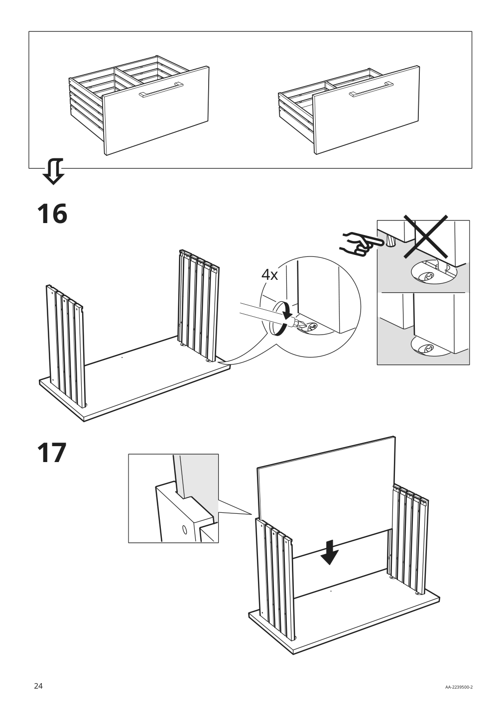 Assembly instructions for IKEA Godmorgon sink cabinet with 2 drawers brown stained ash effect | Page 24 - IKEA GODMORGON sink cabinet with 2 drawers 004.579.09