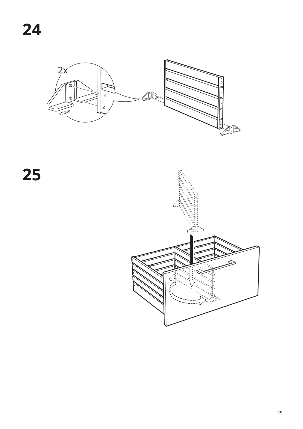 Assembly instructions for IKEA Godmorgon sink cabinet with 2 drawers brown stained ash effect | Page 29 - IKEA GODMORGON / ODENSVIK sink cabinet with 2 drawers 793.202.73