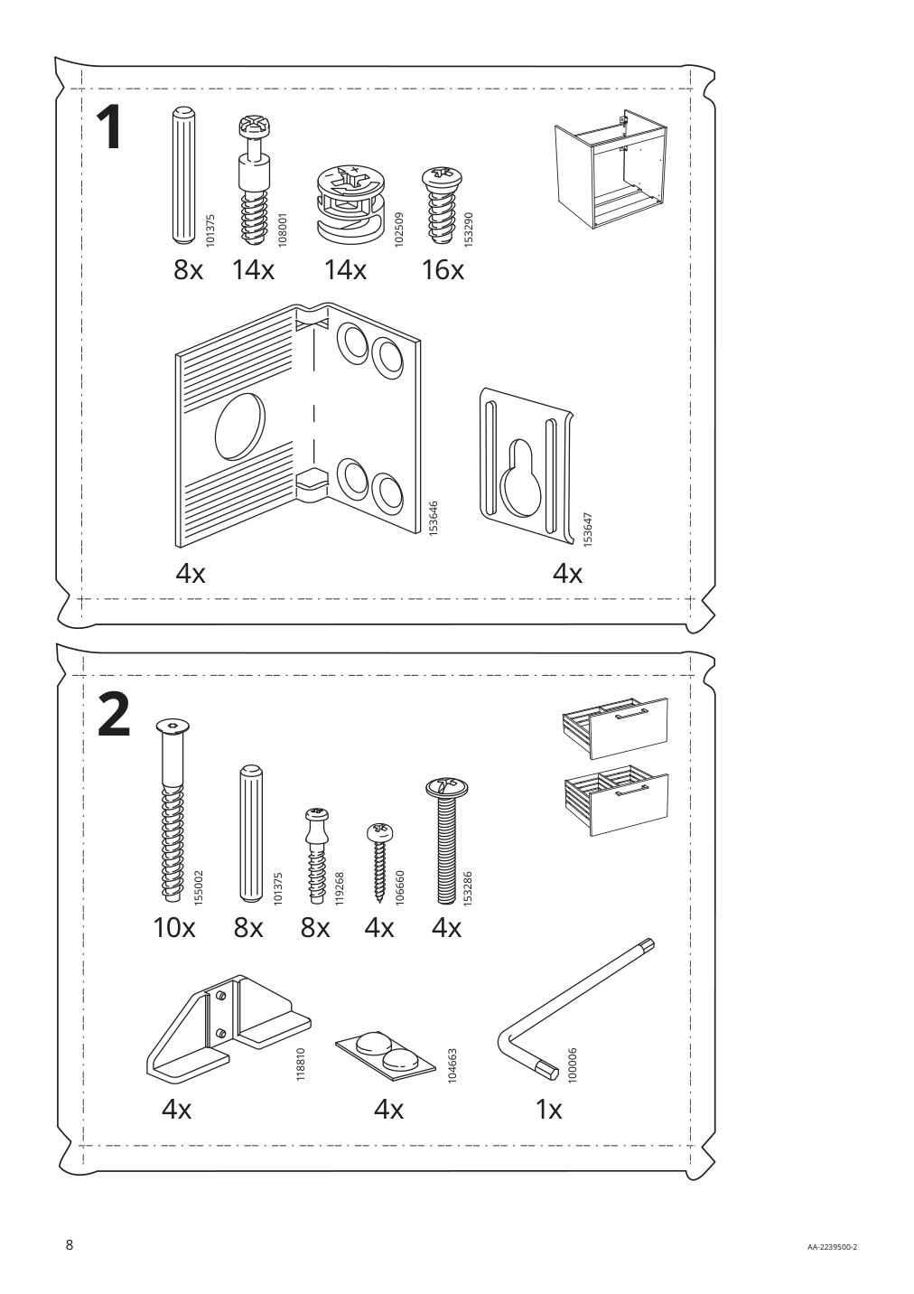 Assembly instructions for IKEA Godmorgon sink cabinet with 2 drawers brown stained ash effect | Page 8 - IKEA GODMORGON/TOLKEN / TÖRNVIKEN cabinet, countertop, 19 5/8" sink 993.235.48