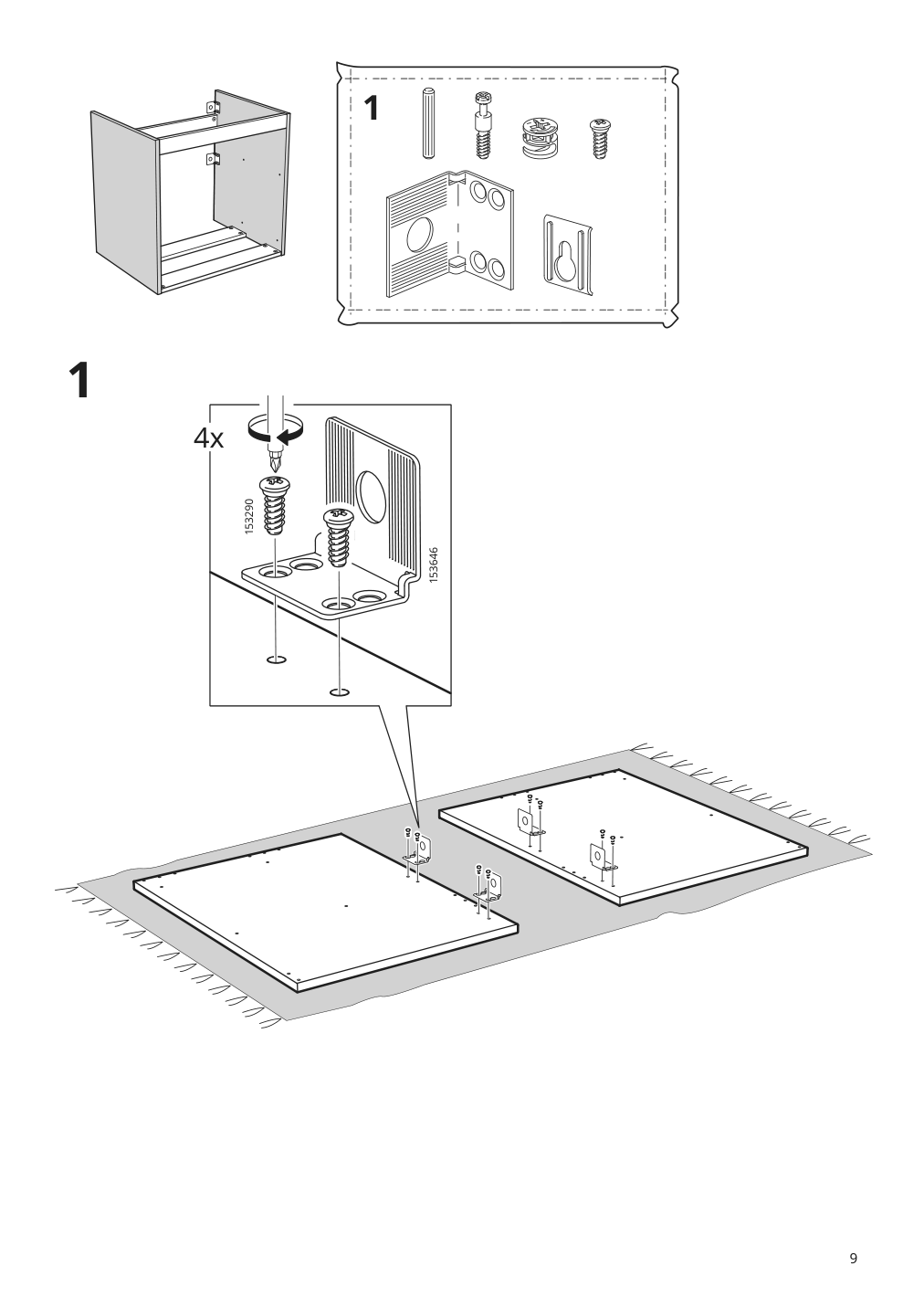 Assembly instructions for IKEA Godmorgon sink cabinet with 2 drawers brown stained ash effect | Page 9 - IKEA GODMORGON/TOLKEN / HÖRVIK cabinet, top + 17 3/4x12 2/8" sink 493.224.76