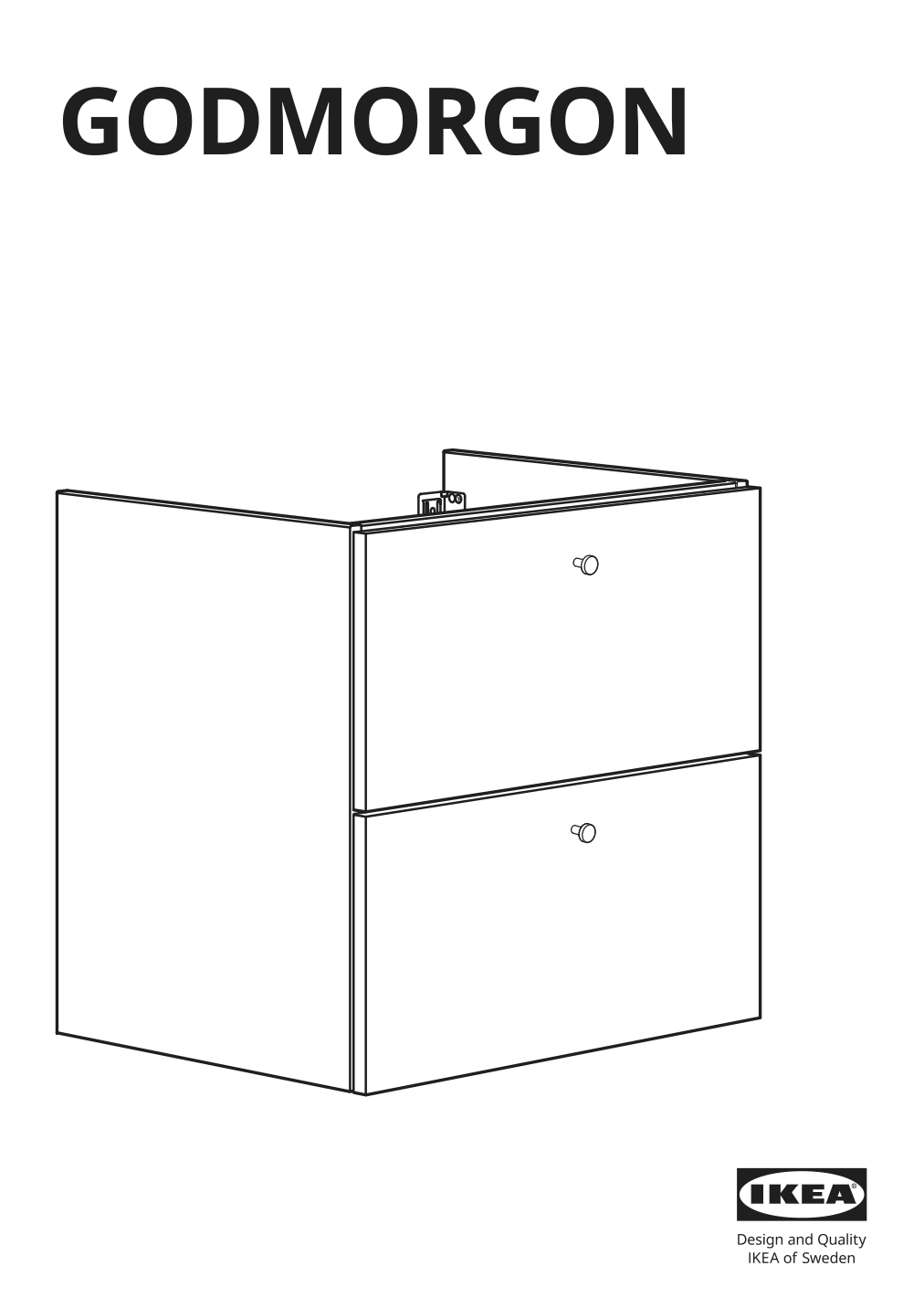 Assembly instructions for IKEA Godmorgon sink cabinet with 2 drawers gillburen dark gray | Page 1 - IKEA GODMORGON/TOLKEN / TÖRNVIKEN sink cabinet with 3 drawers 593.397.06