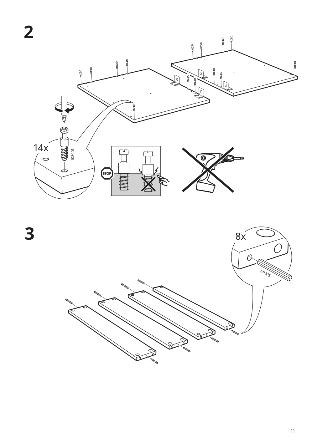 Assembly instructions for IKEA Godmorgon sink cabinet with 2 drawers gillburen dark gray | Page 11 - IKEA GODMORGON / BRÅVIKEN sink cabinet with 2 drawers 193.384.93