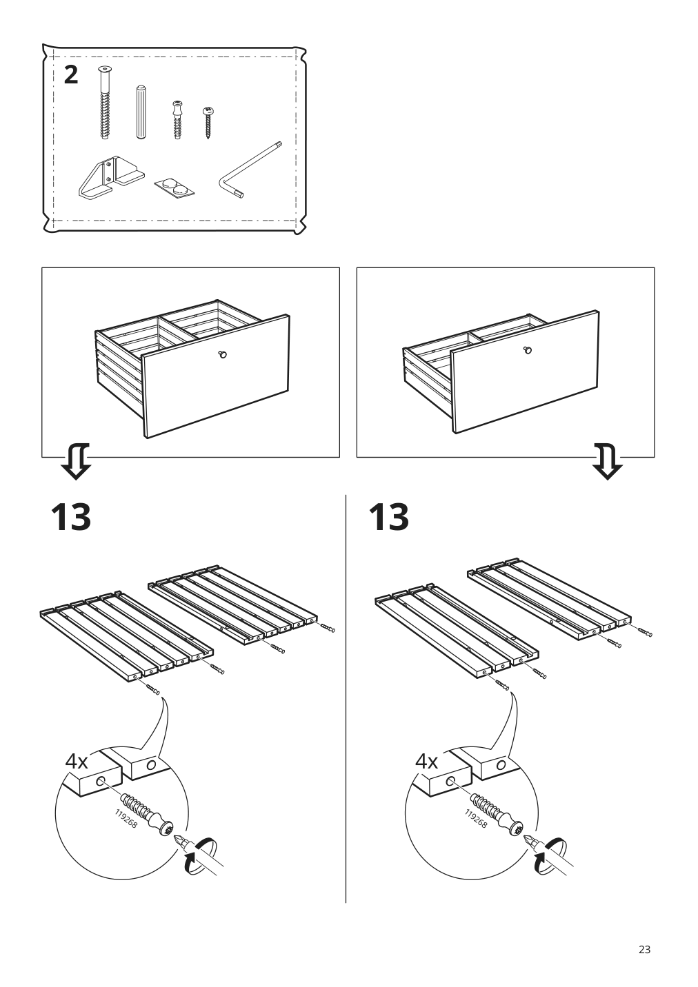 Assembly instructions for IKEA Godmorgon sink cabinet with 2 drawers gillburen dark gray | Page 23 - IKEA GODMORGON/TOLKEN / TÖRNVIKEN sink cabinet with 3 drawers 593.397.06