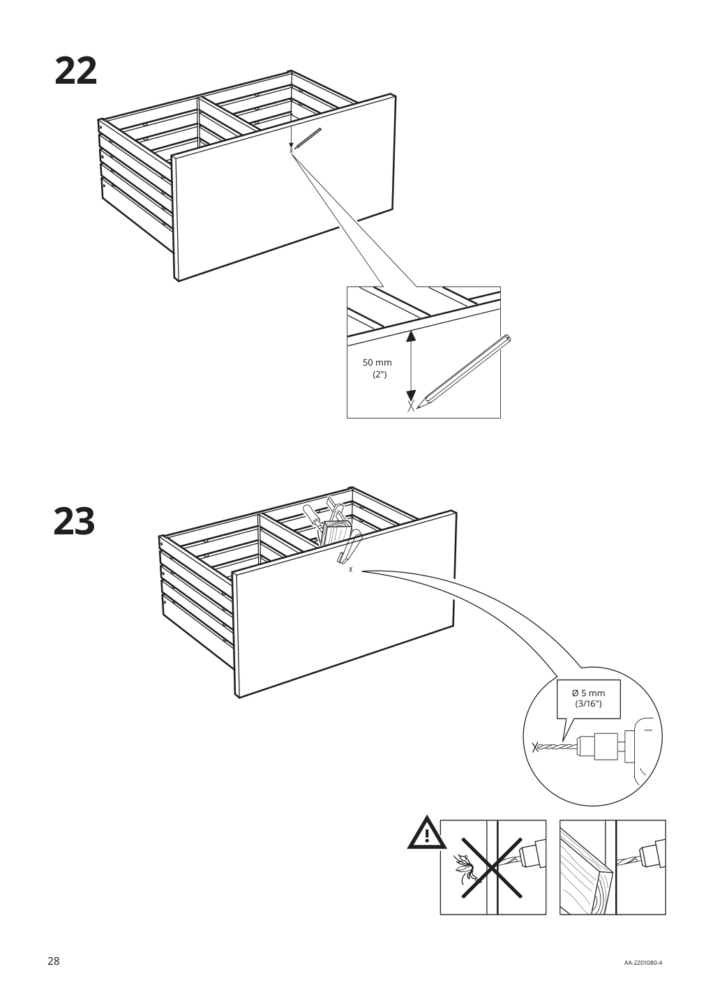 Assembly instructions for IKEA Godmorgon sink cabinet with 2 drawers gillburen dark gray | Page 28 - IKEA GODMORGON / BRÅVIKEN sink cabinet with 2 drawers 193.384.93