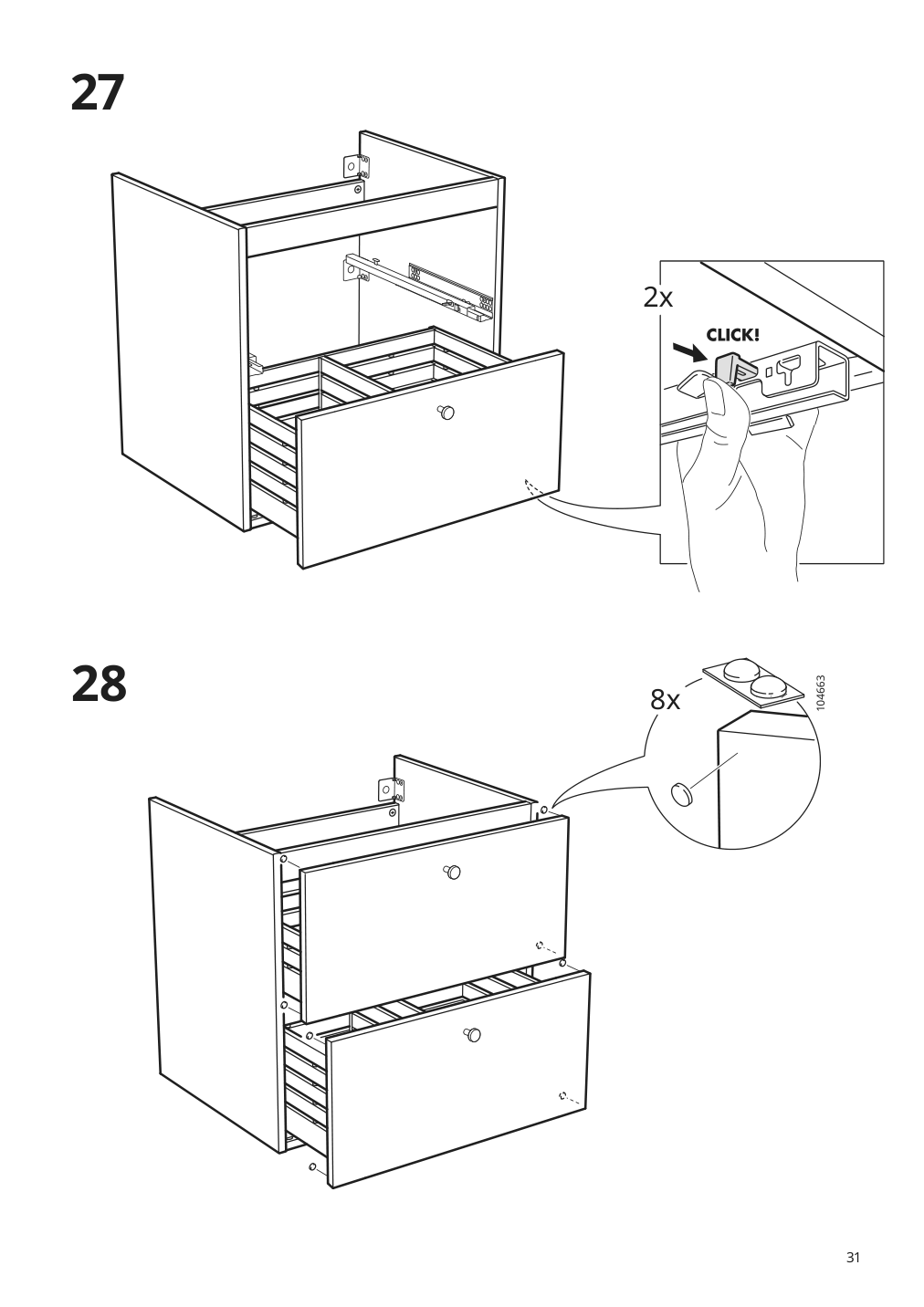 Assembly instructions for IKEA Godmorgon sink cabinet with 2 drawers gillburen dark gray | Page 31 - IKEA GODMORGON/TOLKEN / TÖRNVIKEN cabinet, countertop, 19 5/8" sink 193.385.39