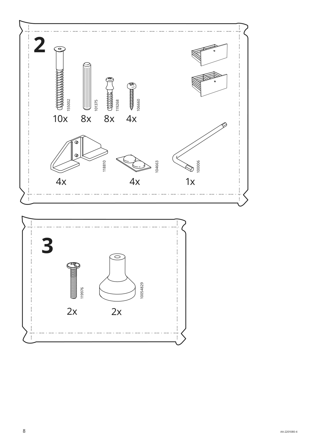 Assembly instructions for IKEA Godmorgon sink cabinet with 2 drawers gillburen dark gray | Page 8 - IKEA GODMORGON/TOLKEN / TÖRNVIKEN sink cabinet with 3 drawers 593.397.06