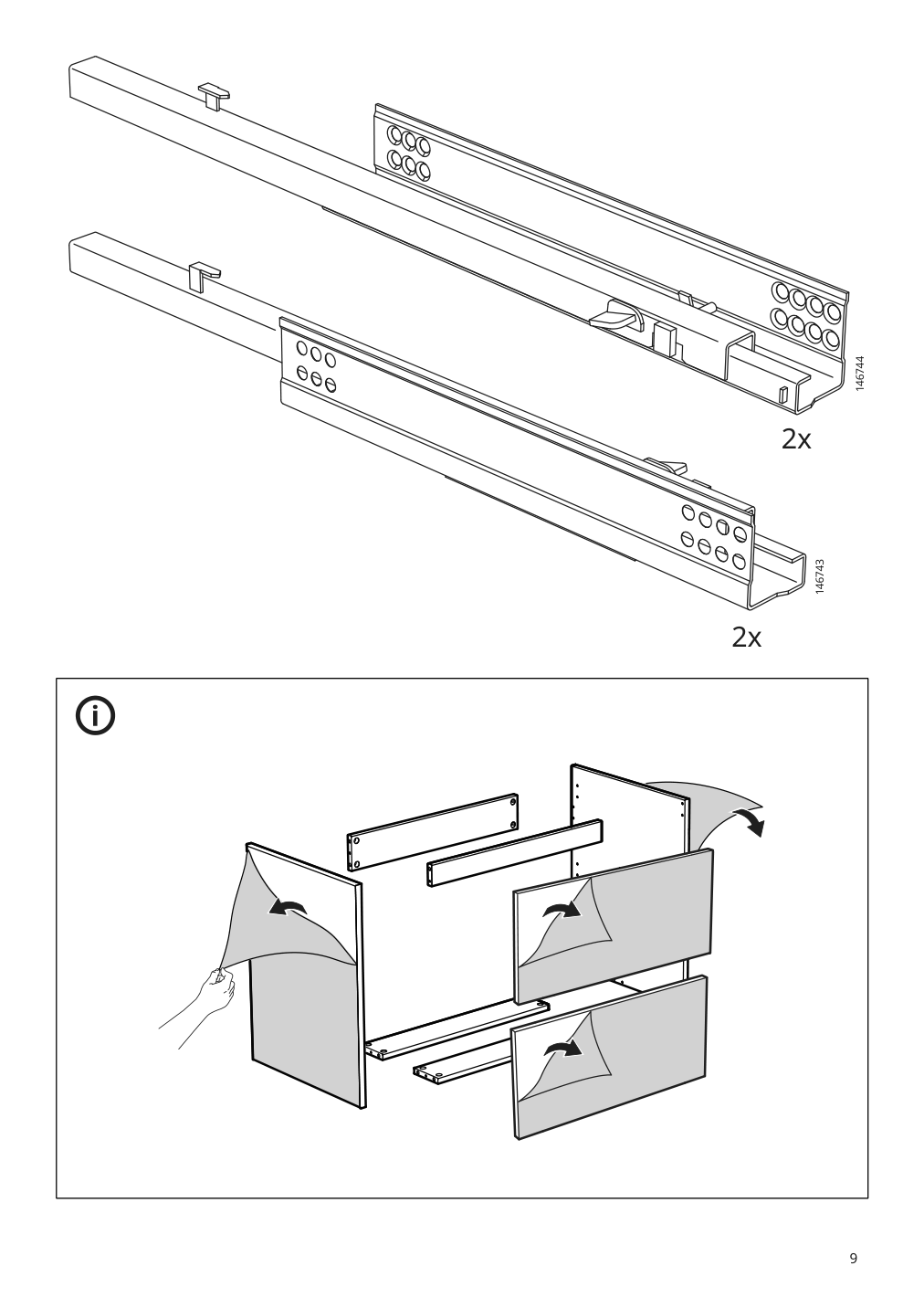 Assembly instructions for IKEA Godmorgon sink cabinet with 2 drawers gillburen dark gray | Page 9 - IKEA GODMORGON/TOLKEN / HÖRVIK sink cabinet w countertop sink 694.853.87