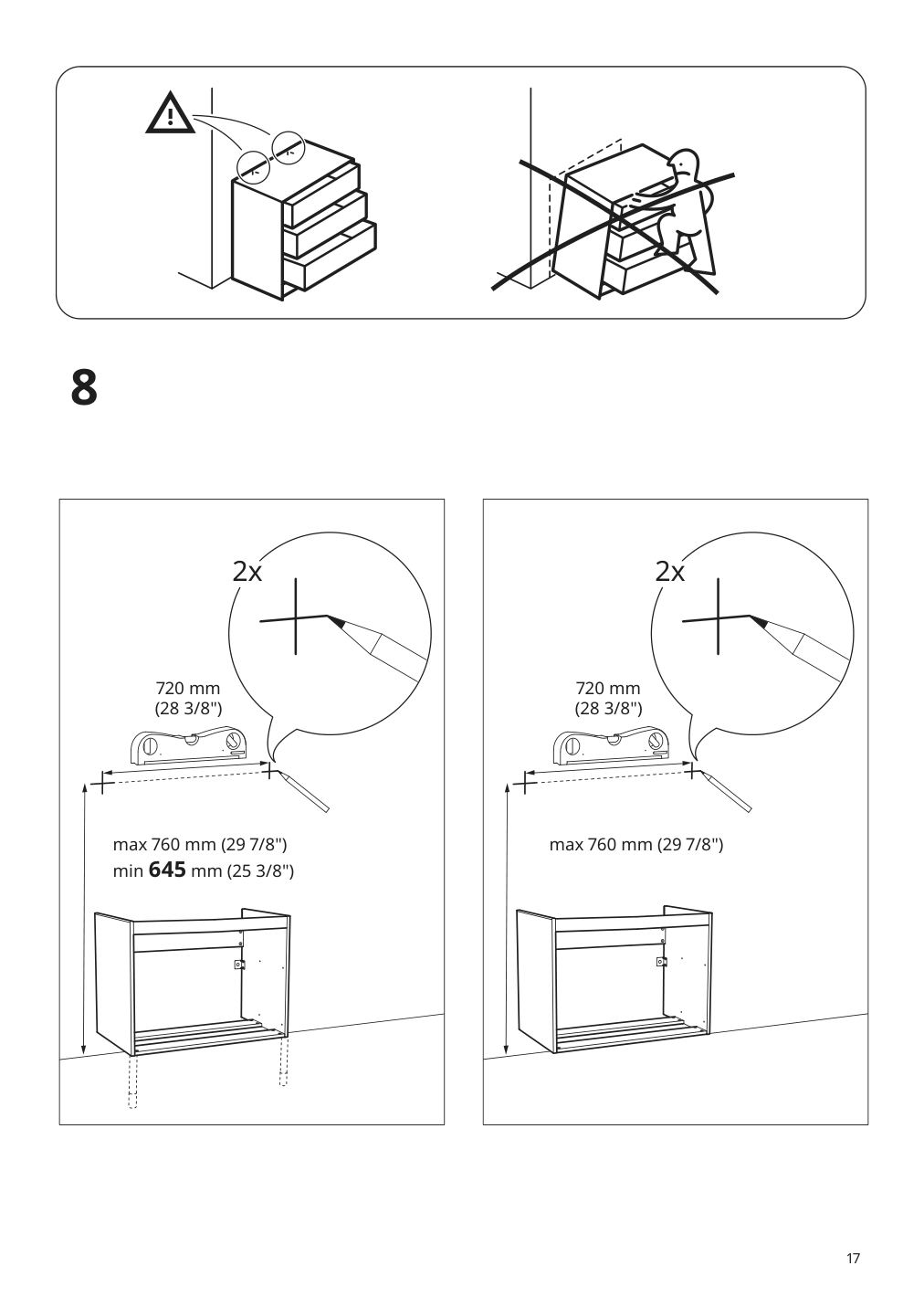 Assembly instructions for IKEA Godmorgon sink cabinet with 2 drawers gillburen dark gray | Page 17 - IKEA GODMORGON sink cabinet with 2 drawers 504.827.46