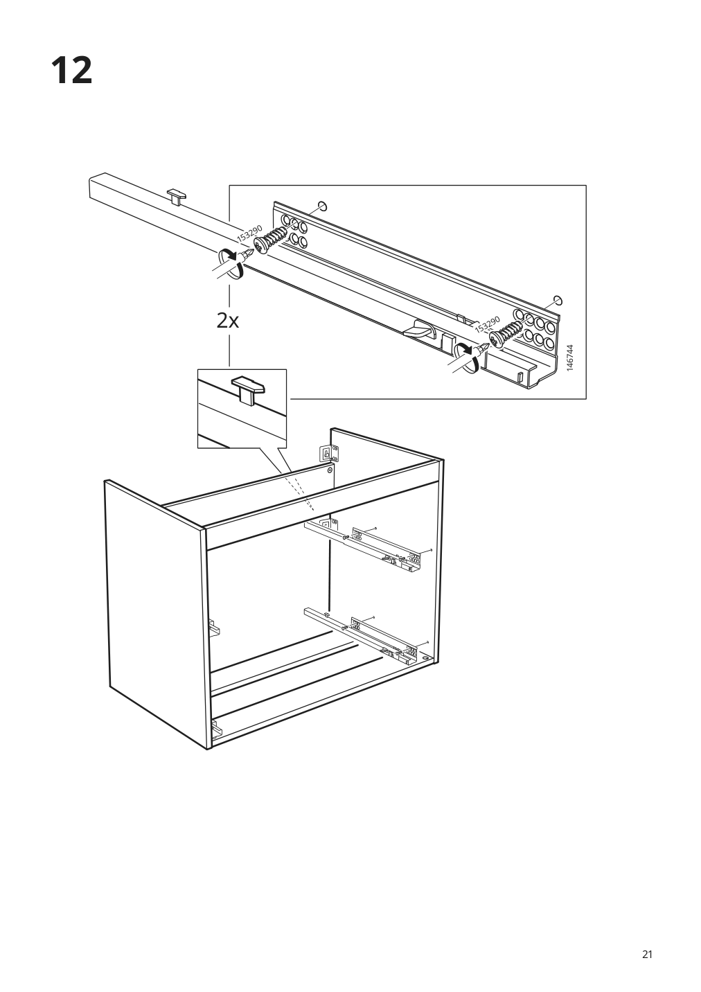 Assembly instructions for IKEA Godmorgon sink cabinet with 2 drawers gillburen dark gray | Page 21 - IKEA GODMORGON/TOLKEN / TÖRNVIKEN cabinet, countertop, 19 5/8" sink 693.385.13