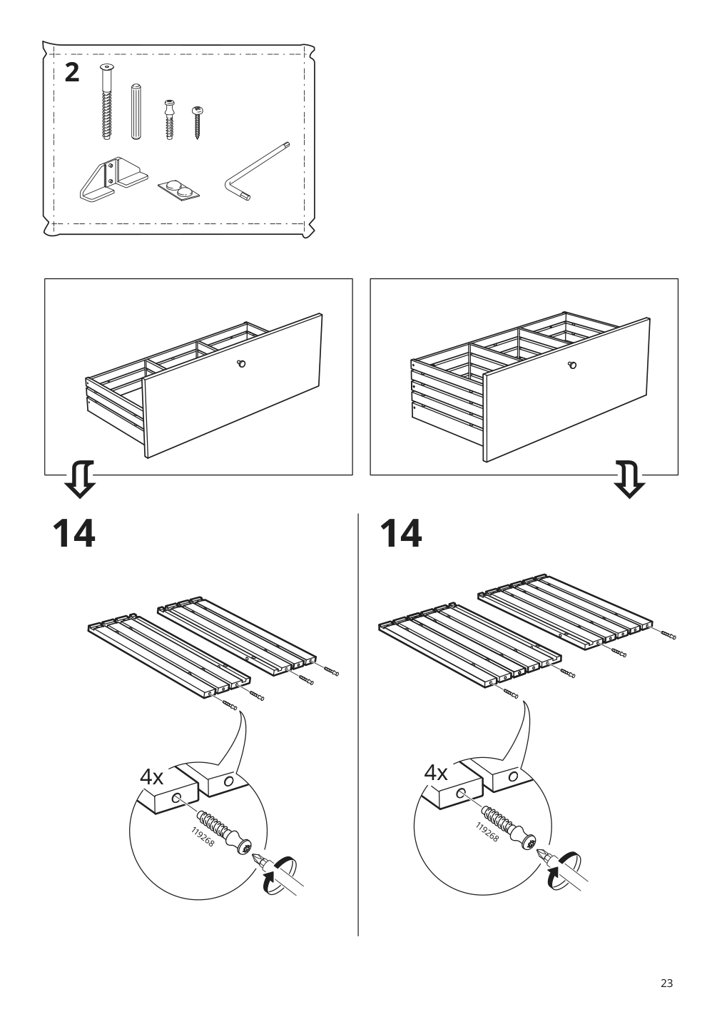 Assembly instructions for IKEA Godmorgon sink cabinet with 2 drawers gillburen dark gray | Page 23 - IKEA GODMORGON/TOLKEN / TÖRNVIKEN cabinet, countertop, 19 5/8" sink 693.385.13