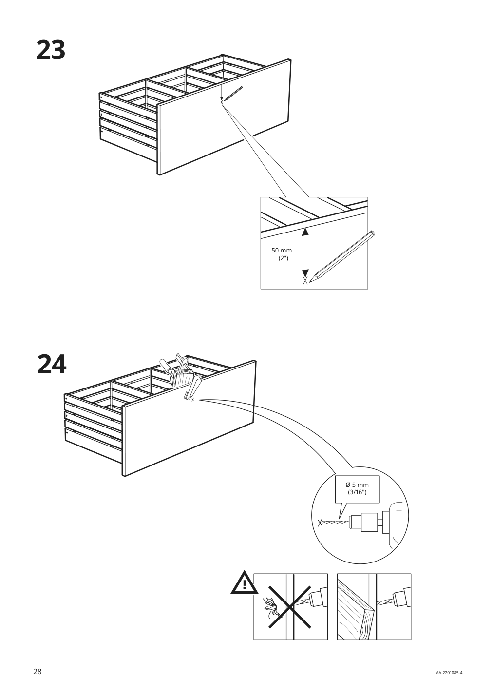 Assembly instructions for IKEA Godmorgon sink cabinet with 2 drawers gillburen dark gray | Page 28 - IKEA GODMORGON / ODENSVIK sink cabinet with 2 drawers 493.384.77