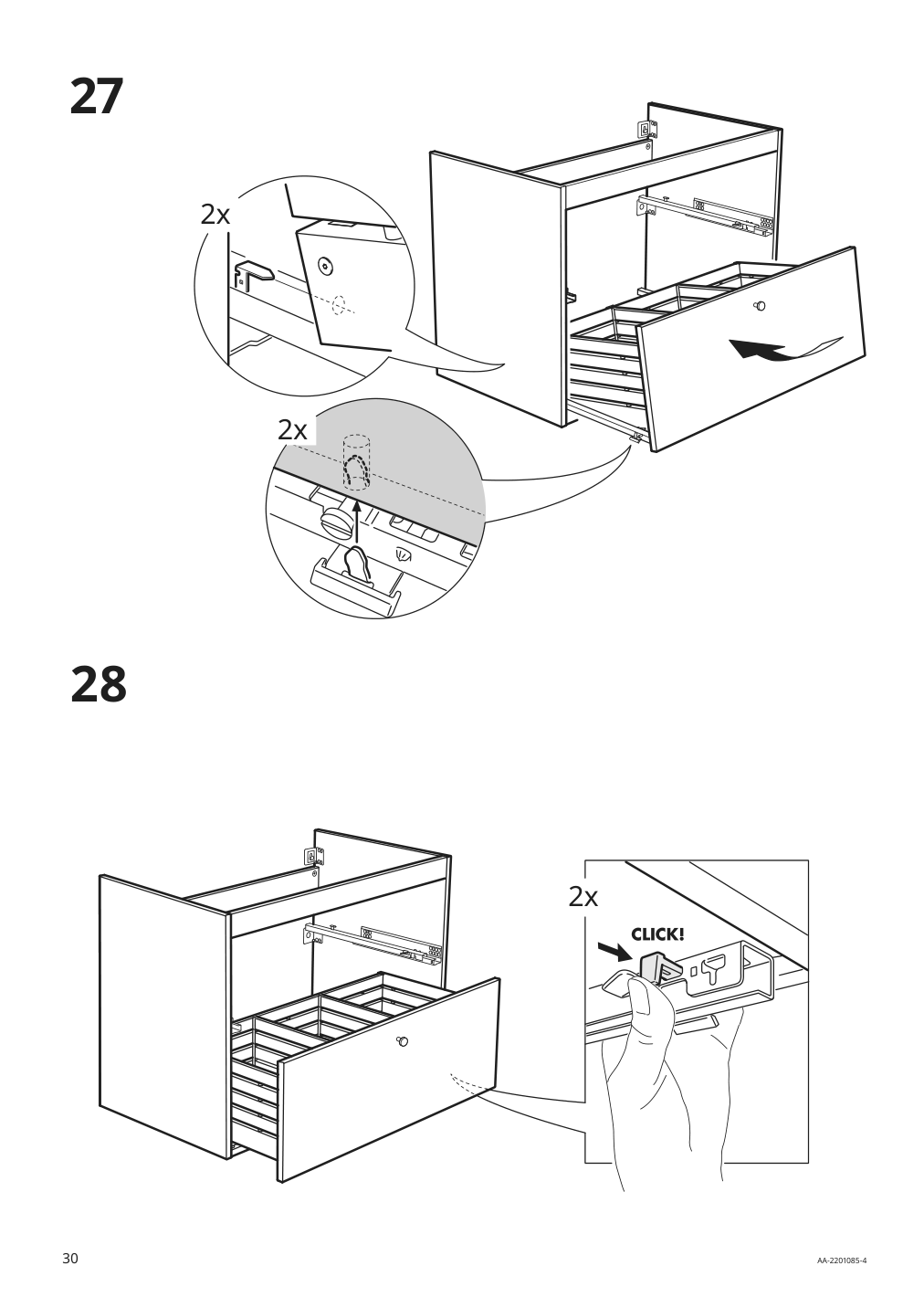 Assembly instructions for IKEA Godmorgon sink cabinet with 2 drawers gillburen dark gray | Page 30 - IKEA GODMORGON / ODENSVIK sink cabinet with 2 drawers 493.384.77