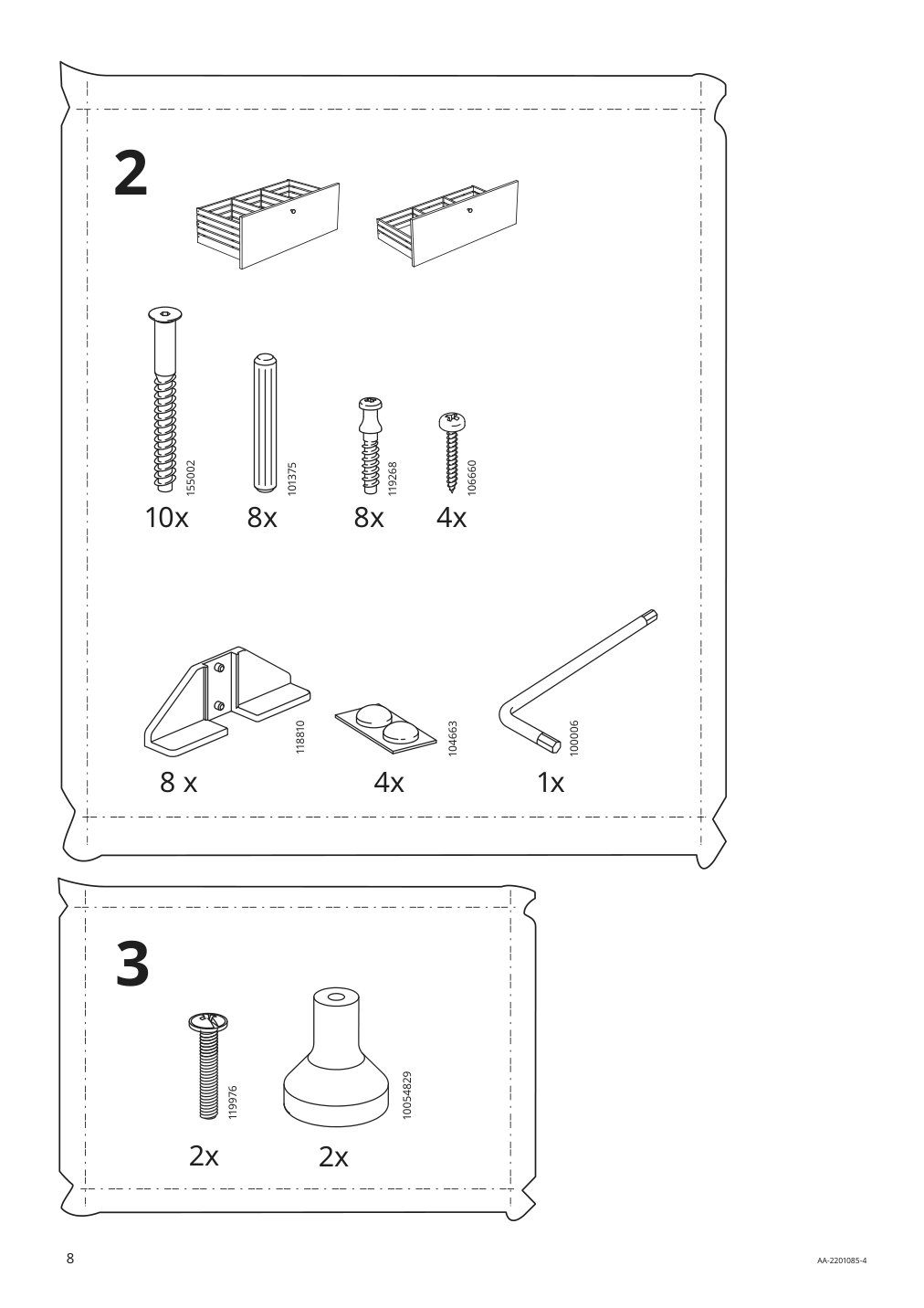 Assembly instructions for IKEA Godmorgon sink cabinet with 2 drawers gillburen dark gray | Page 8 - IKEA GODMORGON sink cabinet with 2 drawers 504.827.46