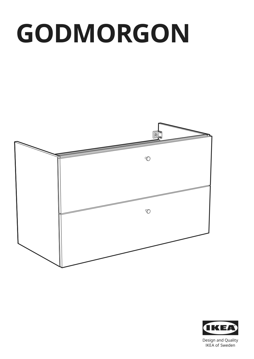 Assembly instructions for IKEA Godmorgon sink cabinet with 2 drawers gillburen dark gray | Page 1 - IKEA GODMORGON sink cabinet with 2 drawers 904.827.49