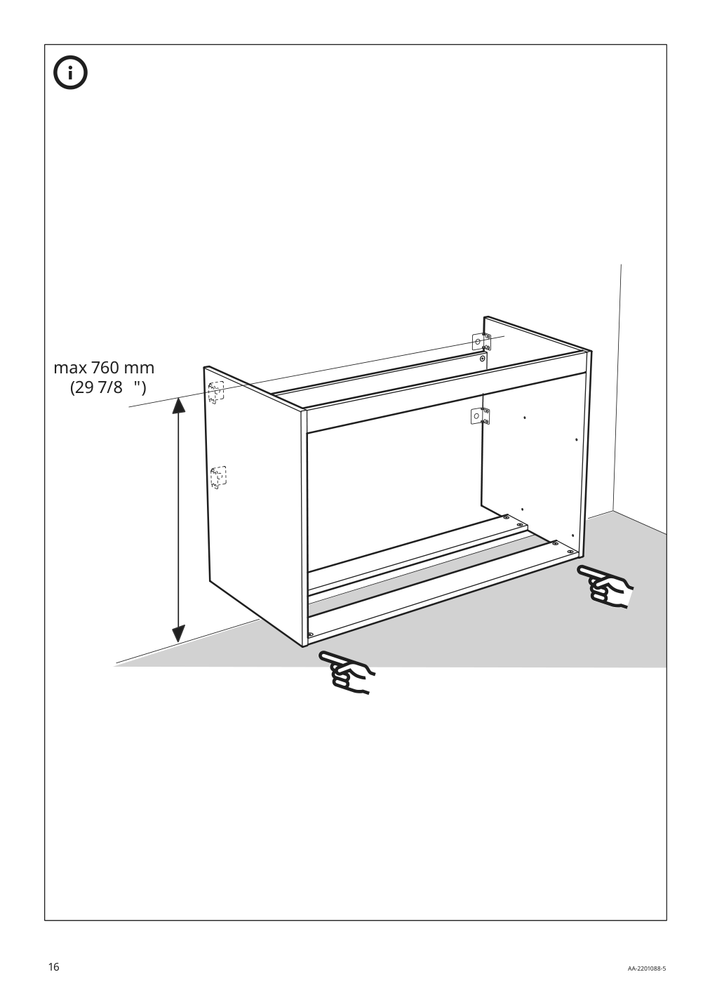 Assembly instructions for IKEA Godmorgon sink cabinet with 2 drawers gillburen dark gray | Page 16 - IKEA GODMORGON/TOLKEN / HÖRVIK cabinet, top + 17 3/4x12 2/8" sink 293.384.97