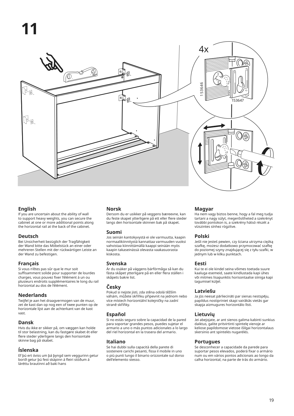 Assembly instructions for IKEA Godmorgon sink cabinet with 2 drawers gillburen dark gray | Page 19 - IKEA GODMORGON/TOLKEN / HÖRVIK cabinet, top + 17 3/4x12 2/8" sink 293.384.97