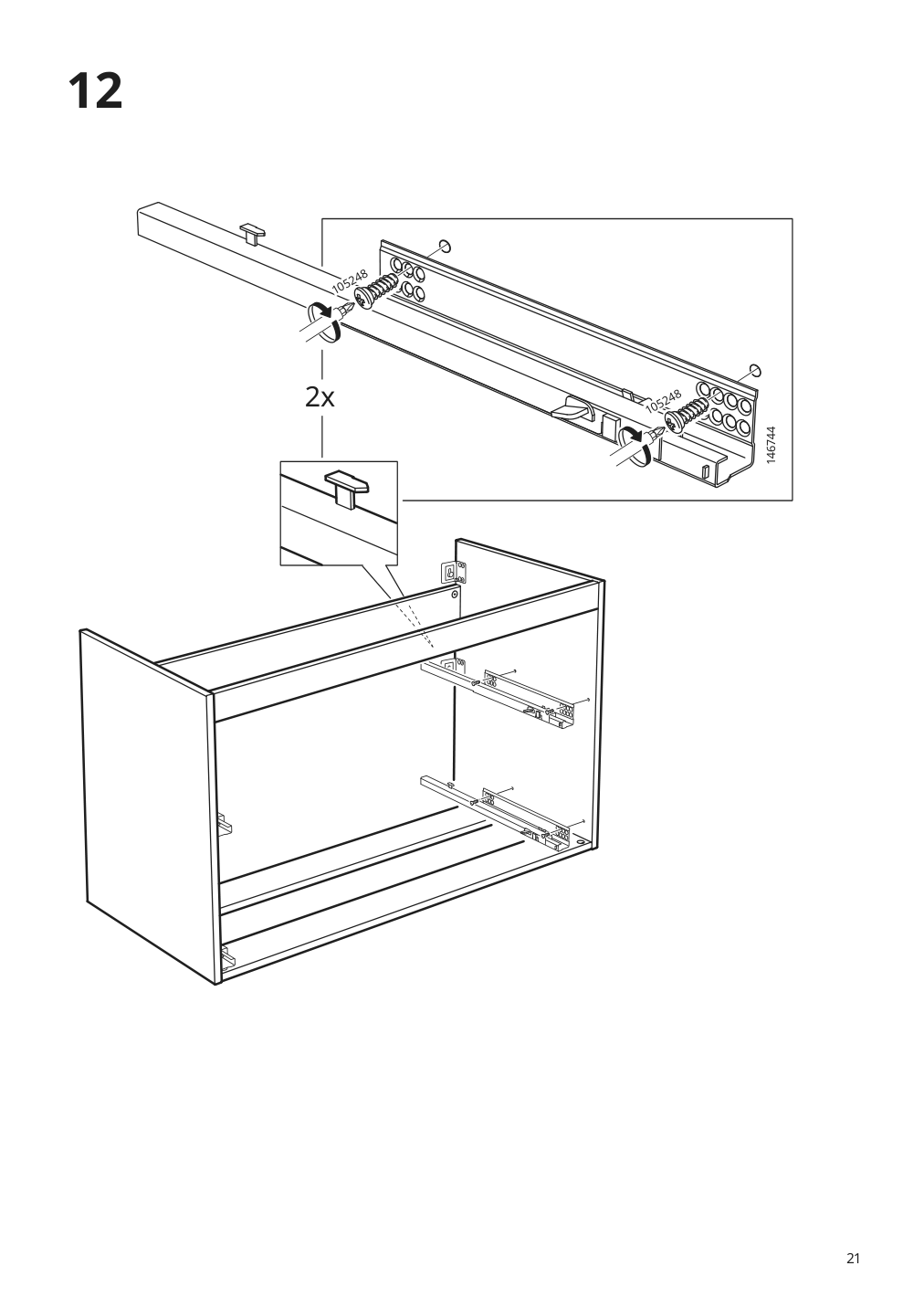 Assembly instructions for IKEA Godmorgon sink cabinet with 2 drawers gillburen dark gray | Page 21 - IKEA GODMORGON / ODENSVIK sink cabinet with 2 drawers 693.384.81