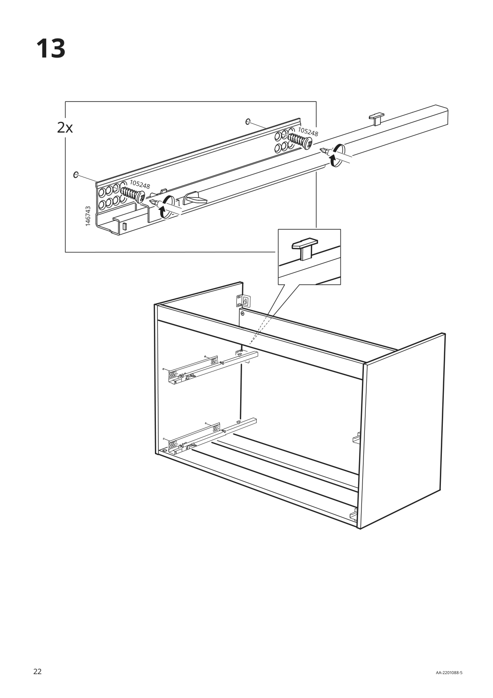 Assembly instructions for IKEA Godmorgon sink cabinet with 2 drawers gillburen dark gray | Page 22 - IKEA GODMORGON/TOLKEN / HÖRVIK cabinet, top + 17 3/4x12 2/8" sink 293.384.97