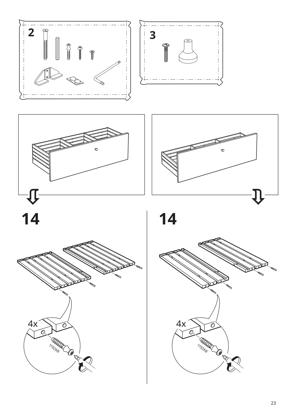 Assembly instructions for IKEA Godmorgon sink cabinet with 2 drawers gillburen dark gray | Page 23 - IKEA GODMORGON / ODENSVIK sink cabinet with 2 drawers 693.384.81