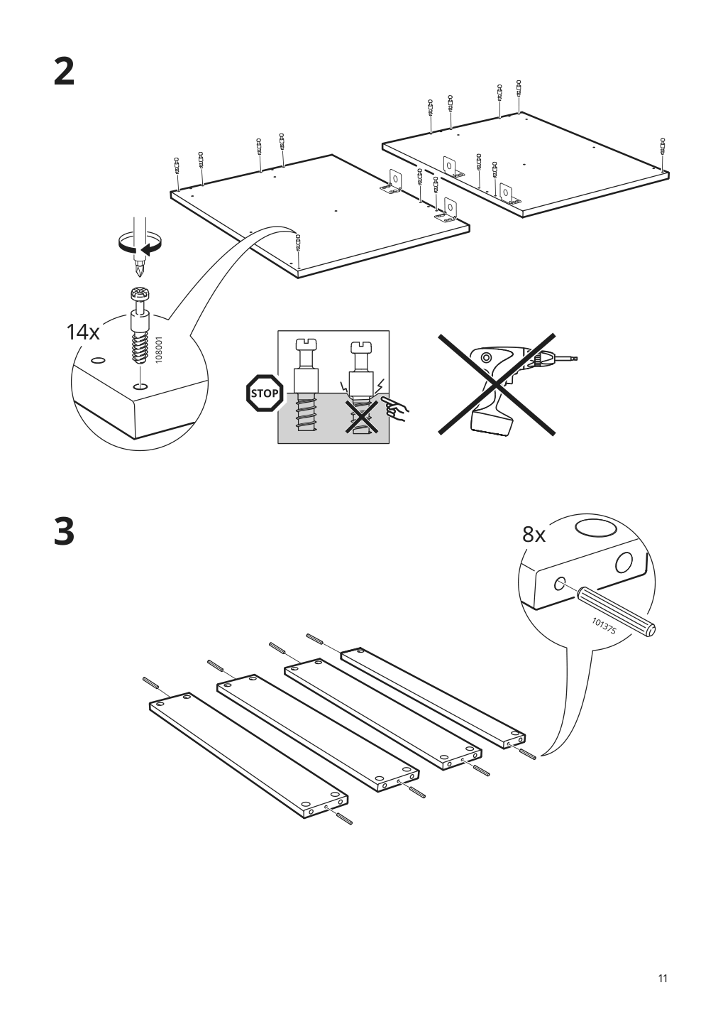 Assembly instructions for IKEA Godmorgon sink cabinet with 2 drawers high gloss gray | Page 11 - IKEA GODMORGON / ODENSVIK sink cabinet with 2 drawers 992.926.22