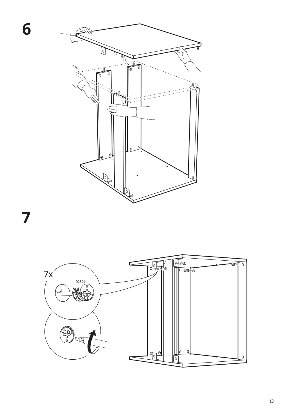 Assembly instructions for IKEA Godmorgon sink cabinet with 2 drawers high gloss gray | Page 13 - IKEA GODMORGON / ODENSVIK sink cabinet with 2 drawers 992.926.22