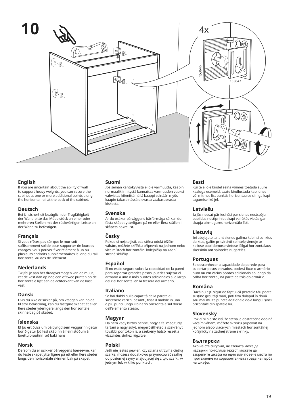 Assembly instructions for IKEA Godmorgon sink cabinet with 2 drawers high gloss gray | Page 19 - IKEA GODMORGON / ODENSVIK sink cabinet with 2 drawers 992.926.22