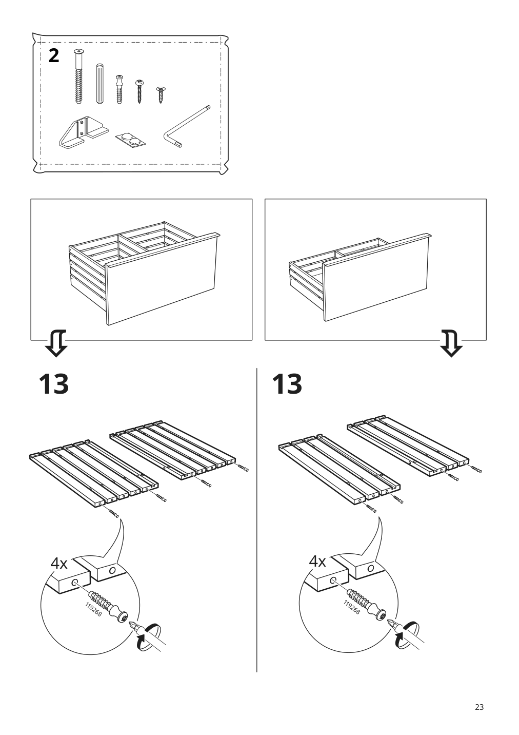 Assembly instructions for IKEA Godmorgon sink cabinet with 2 drawers high gloss gray | Page 23 - IKEA GODMORGON / ODENSVIK sink cabinet with 2 drawers 992.926.22