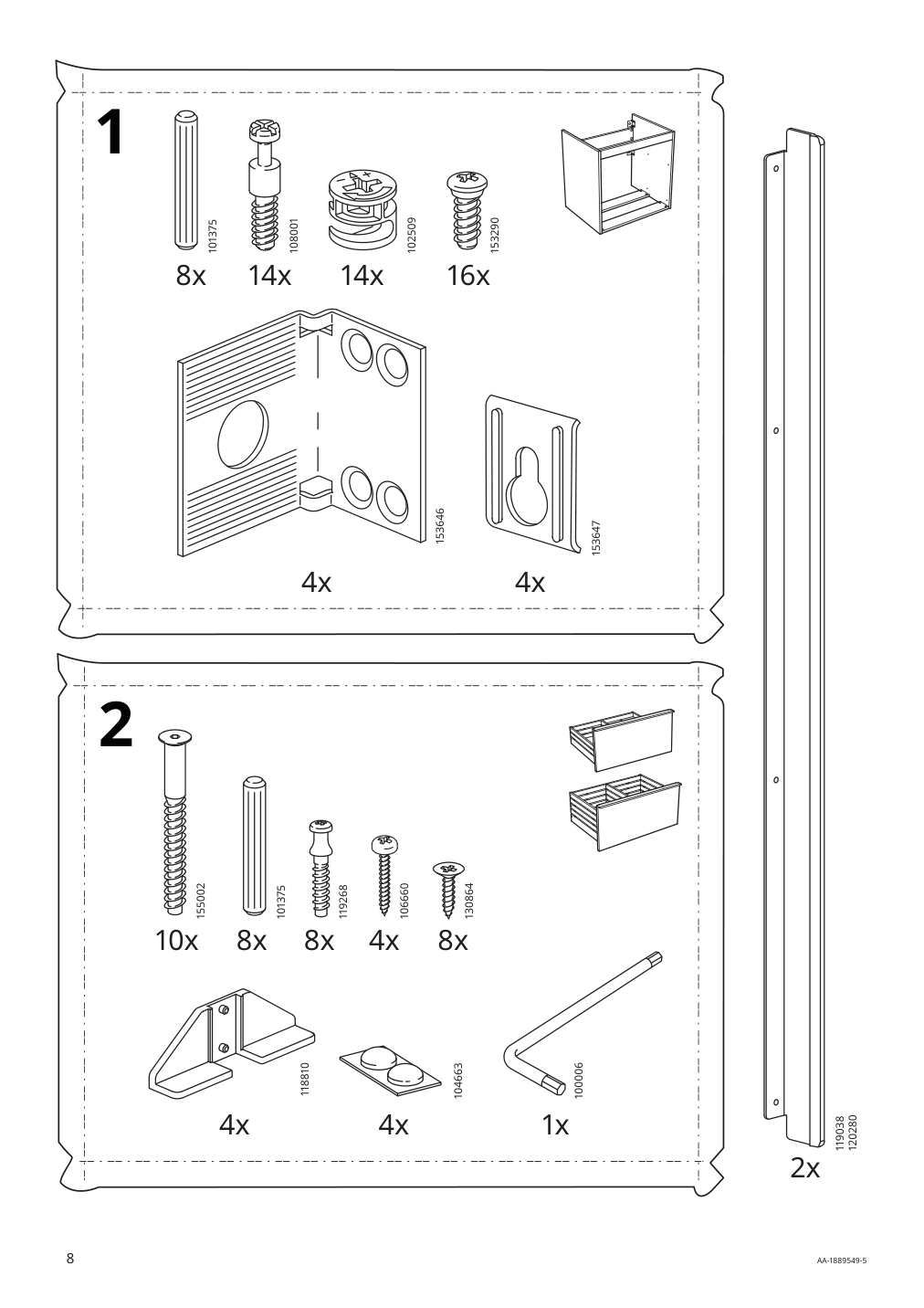 Assembly instructions for IKEA Godmorgon sink cabinet with 2 drawers high gloss gray | Page 8 - IKEA GODMORGON / ODENSVIK sink cabinet with 2 drawers 992.926.22