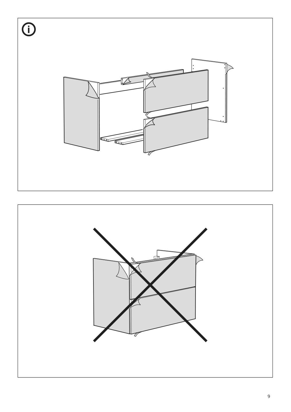 Assembly instructions for IKEA Godmorgon sink cabinet with 2 drawers high gloss gray | Page 9 - IKEA GODMORGON / ODENSVIK sink cabinet with 2 drawers 992.926.22