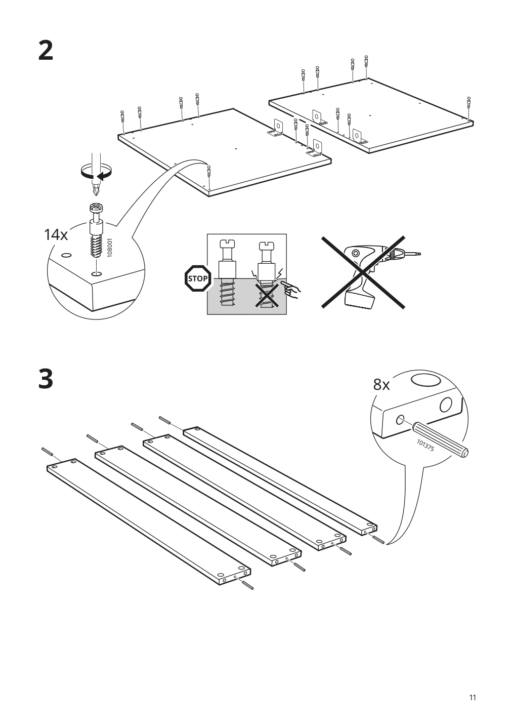 Assembly instructions for IKEA Godmorgon sink cabinet with 2 drawers high gloss gray | Page 11 - IKEA GODMORGON / ODENSVIK sink cabinet with 2 drawers 292.930.26